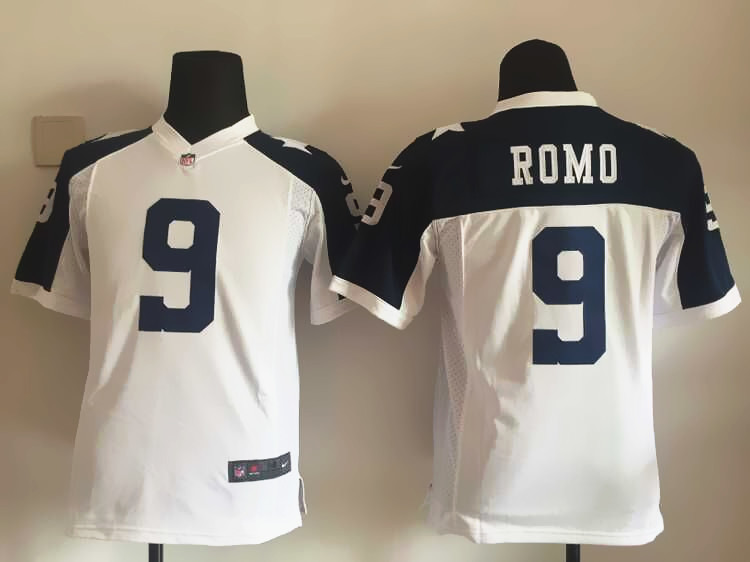 Youth Dallas Cowboys 9 Romo White Thanksgiving 2015 Nike Jersey.